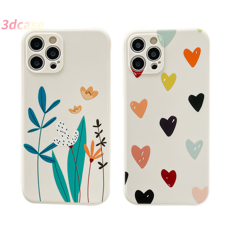 Matte Soft Case Samsung A52 A32 A72 A12 A02S A20S A50 A10S J7 Prime A51 J2 Prime A10 A125 A30 A50S A30S A20 M40S M10 M10S A205 M02S A025 F02S A305 Grand Prime Plus Y51 Y31 Y72 Y12 C15 C12 Fashion Heart Flower Protective Cover