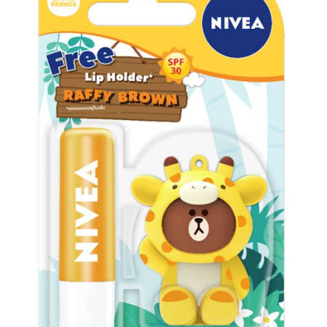NIVEA Lip Balm Sun Protect Line Friends Holder Raffy Pengo (4.8g)