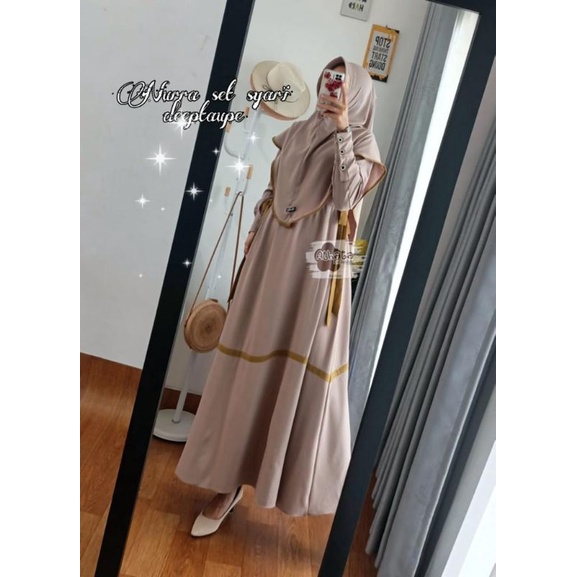 gamis set hijab NURRAMatt ity crepe premium by athata terbaru termurah