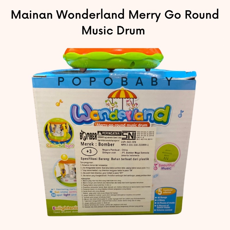 Mainan Wonderland Merry go round (Komedi Putar/Drum Bayi)