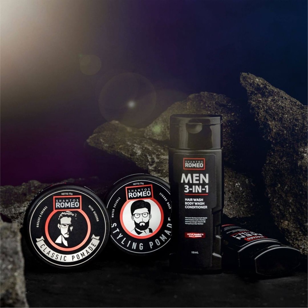 Pomade Shantos Romeo/Pomade Styling Romeo/Shantos Romeo Pomade 75gr/Pomade pria/Pomade Styling Shant