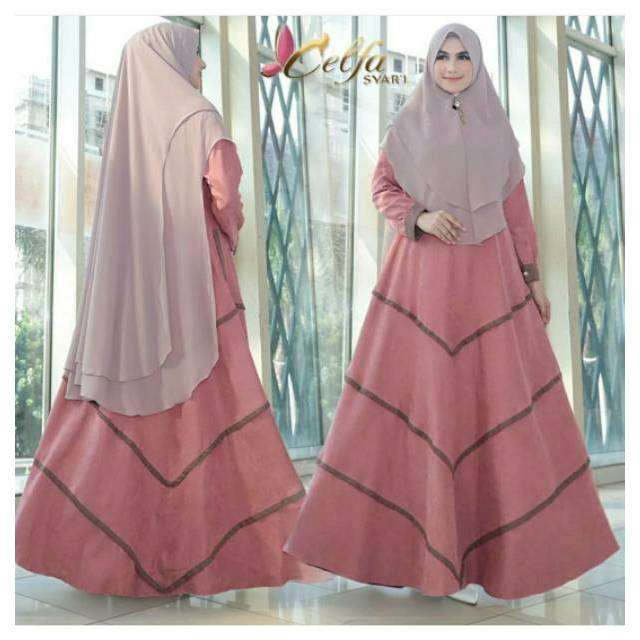 Gamis syari original by Celfa/gamis syari set khimar