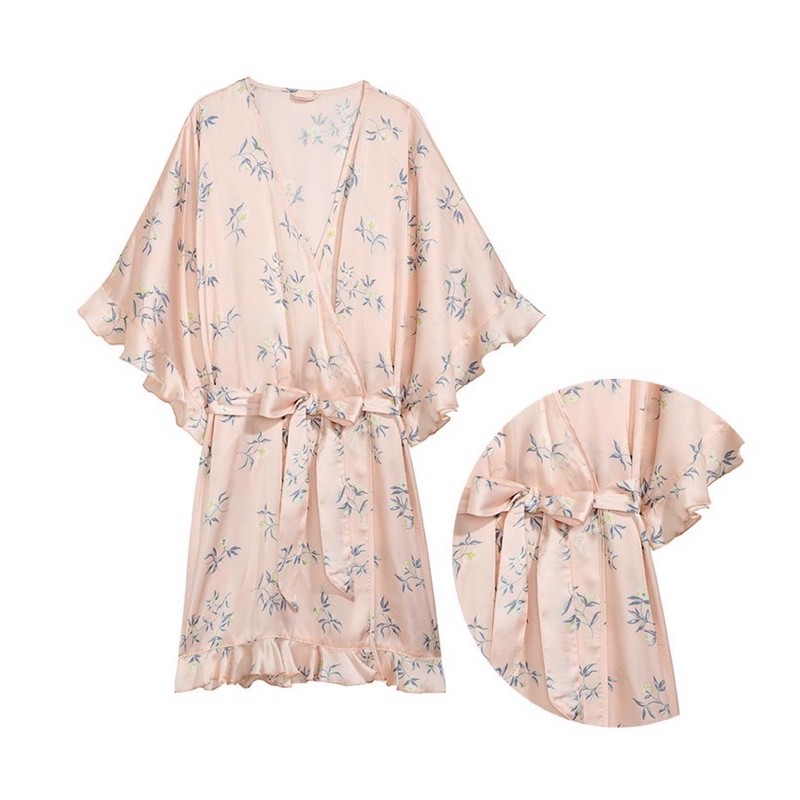 HnM Ruffle Floral Pink Kimono