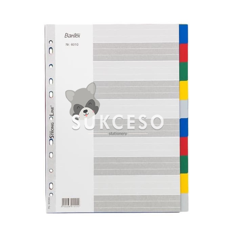 

Bantex PP Colour Divider A4 (10 pages) lembar 6010 00 / Pembatas Buku Binder Murah Berkualitas