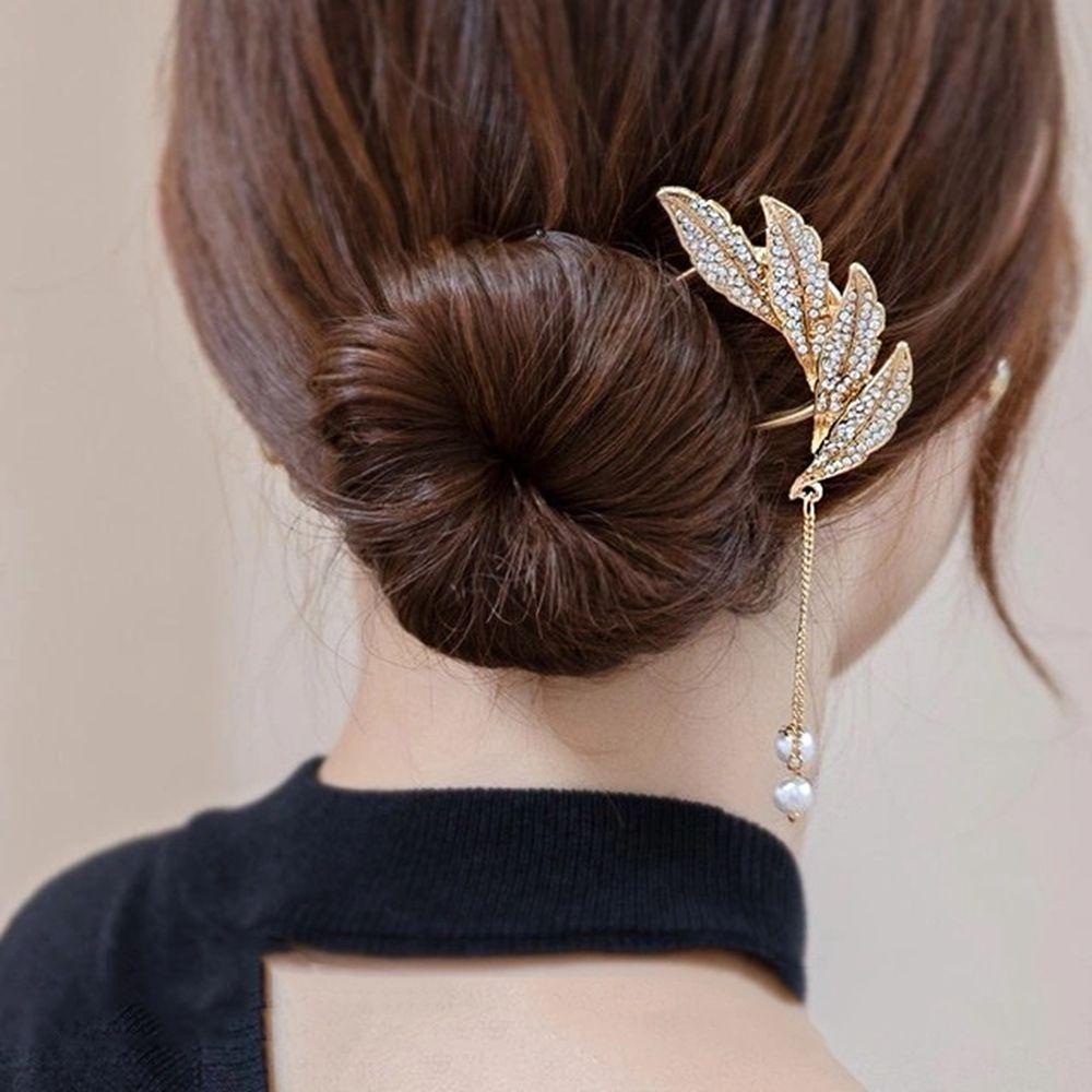 Agustina U-shaped Hair Stick Elegan Manis Mutiara Rumbai Pengantin Hiasan Kepala Hairstyle Tools Alloy Hiasan Kepala Antik