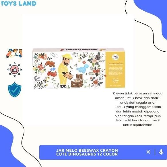 

Jar Melo Beeswax Crayon - Cute Dinosaurus 12 Color