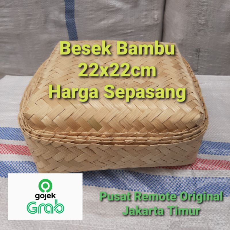 BESEK BAMBU 22x22 BESEK NASI HAMPERS TEMPAT MAKAN 22CM x 22 cm