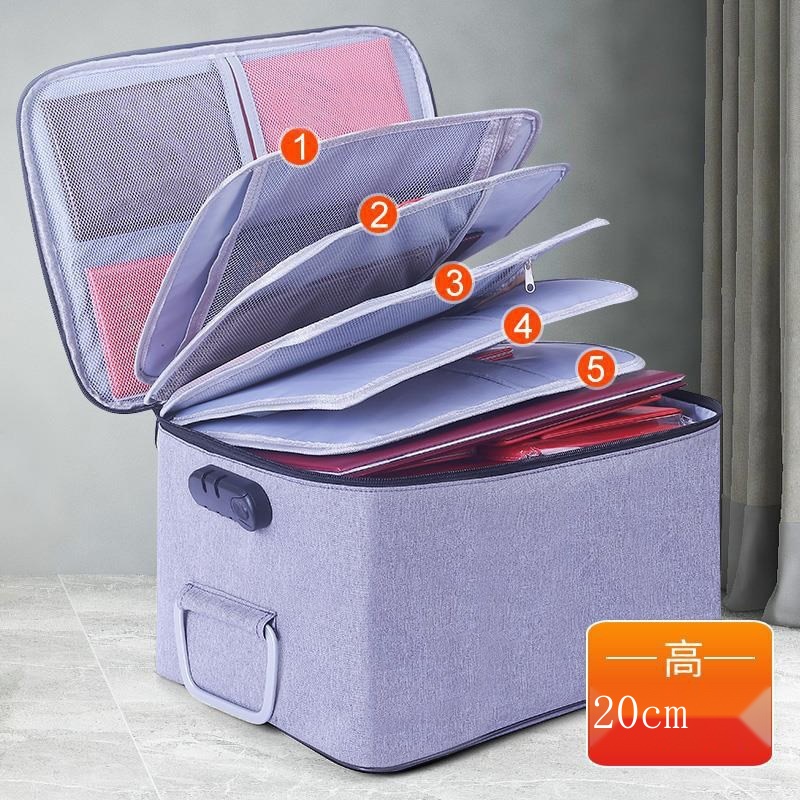 Tas Dokumen Tahan Api Dan Air✧Tas penyimpanan dokumen tahan api dan tahan air rumah tangga multi-fun