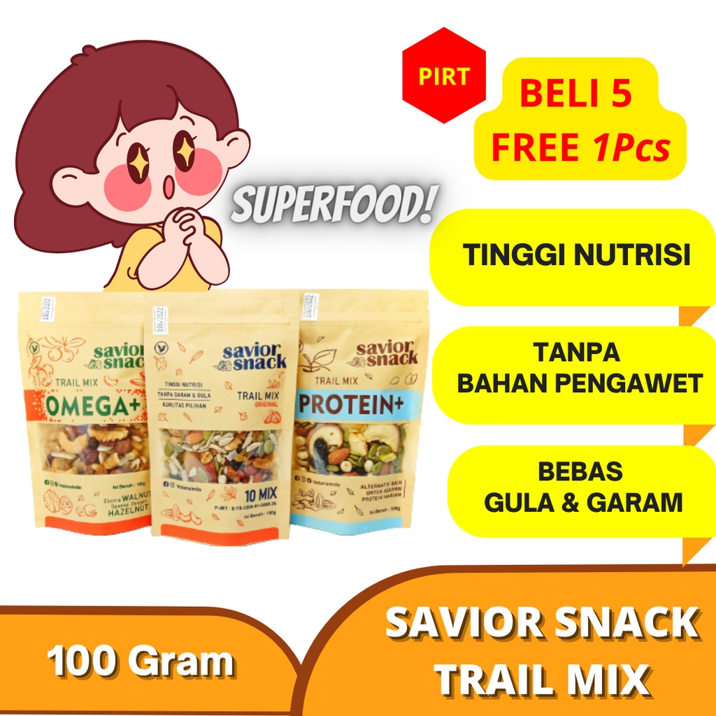 

Trail Mix Cemilan Sehat Makanan Savior Snack Nuts Dried Fruits Berry Buah Kering Roasted Nut Seed