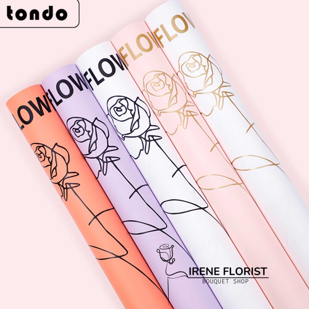 

[5 lembar] Kertas Buket Cellophane Fashion Flower Pattern Wrapping Buket Bunga Per Lembar