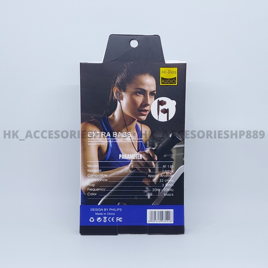 Headset Philips LEVEL-U AT-145 MAGNETIC Earphone Super Bass Stereo