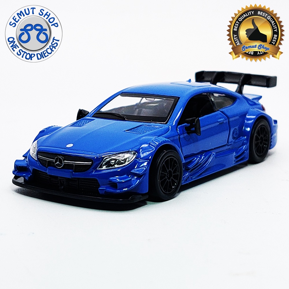 Apolo MSZ Mercedes AMG C 63 DTM 2016 Metalic Blue Miniatur Diecast Mobil Mercedes AMG