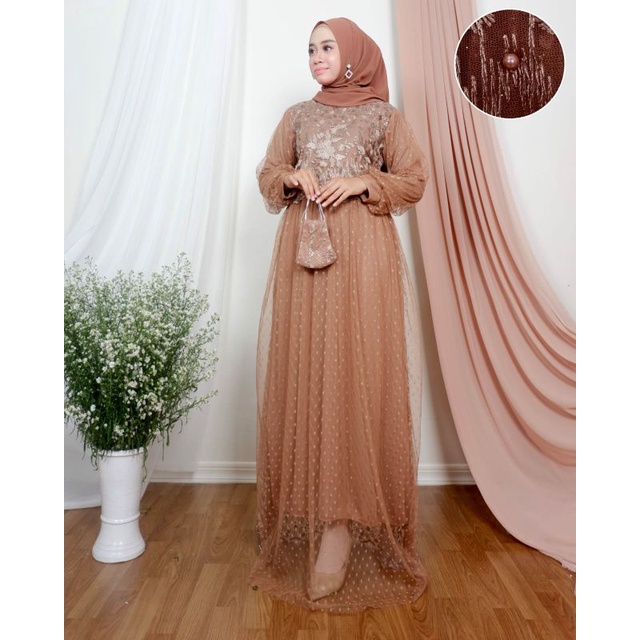 Gamis Amanda / Kebaya Gamis Moderen / Gamis Tille Dott / Kebaya Gamis Brokat / Kebaya Modern / Gamis