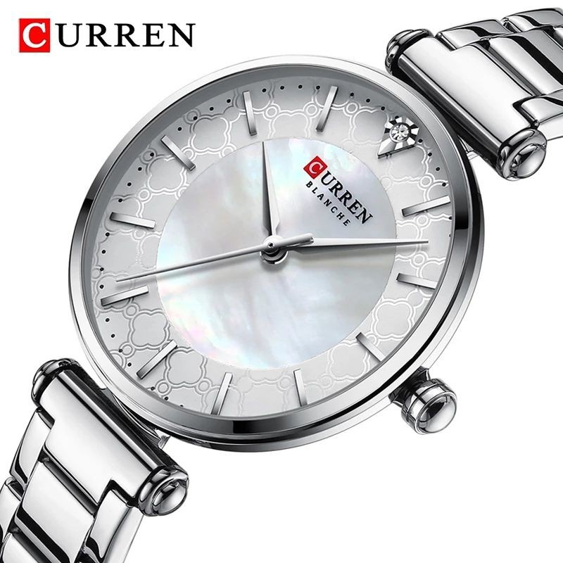 CURREN 9072 Jam Tangan Wanita Analog Stainless Steel Motif Vintage WATCHKITE WKOS