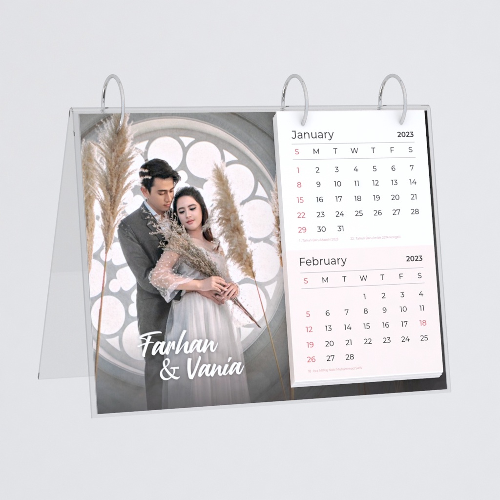 Jual kalender akrilik 2023 a5 custom, kalender acrilyc, photo album