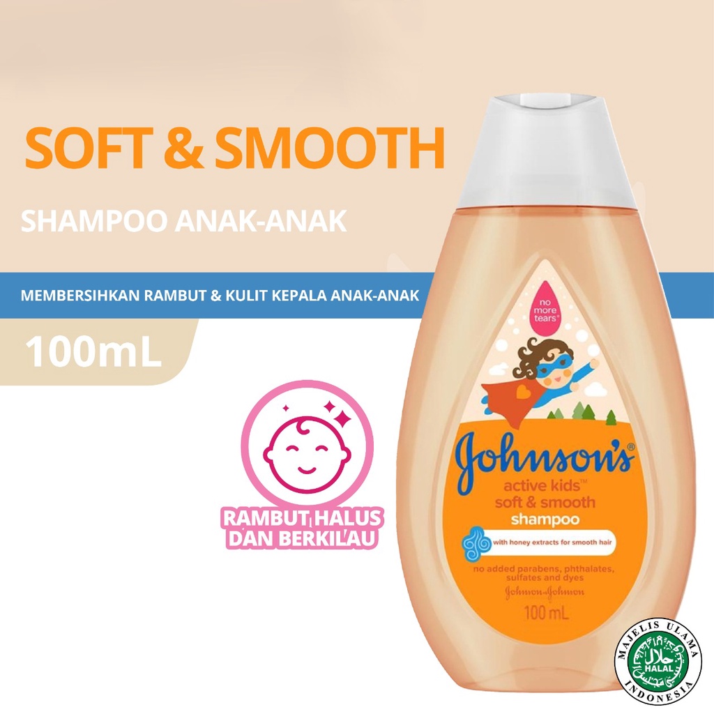 JOHNSON'S Active Kids Soft &amp; Smooth Shampoo - Shampo Anak-anak 100ml