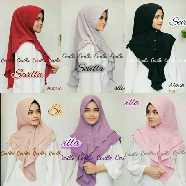 Khimar Sevila / Khimar mutiara / Jilbab Syari / Jilbab Pesta