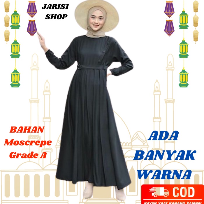 Baju Gamis Ibu Ibu Terbaru Pengajian Dress Simple Elegan Lebaran Kondangan Modern Muslim Muslimah Sy
