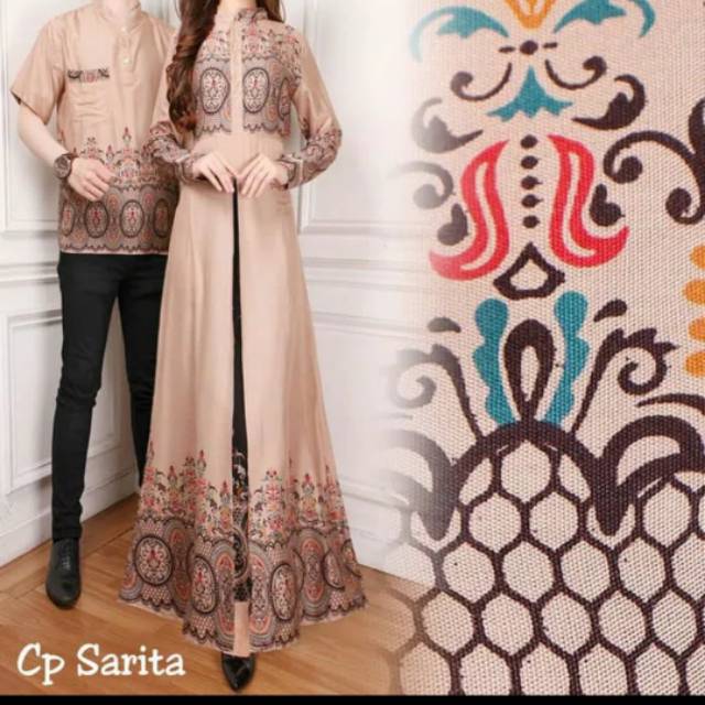 Setelan Couple Pasangan Gamis Maxi Cantik Katun Adem Simple Casual Formal Muslim