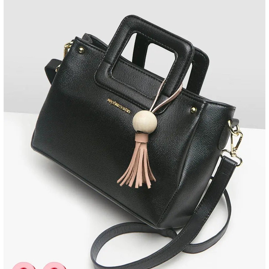 CALIANDA BAG Sophie Martin Sophie Paris Tas selempang wanita hand bag kulit hitam Tas kerja