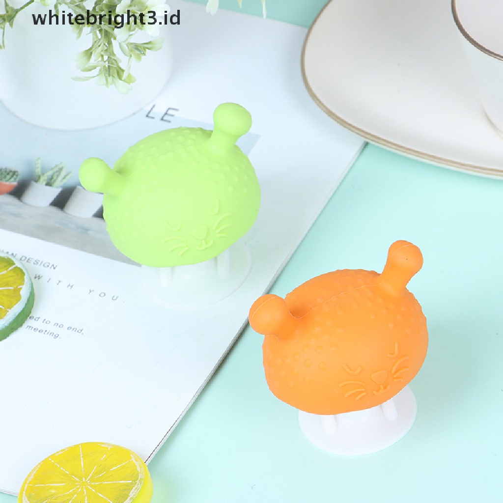 (whitebright3.id) Mainan Teether Bentuk Jamur Bahan Silikon Untuk Bayi Baru Lahir