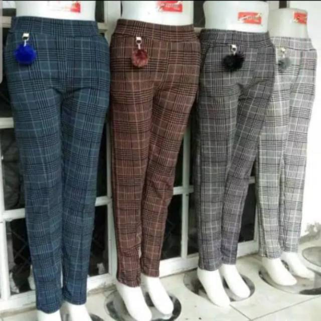 Celana kotak pants bahan scuba premium