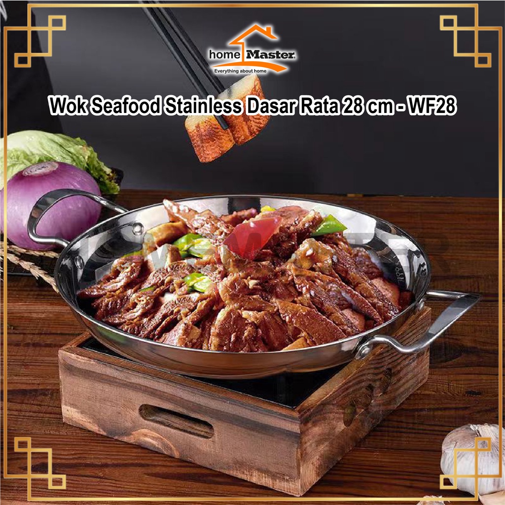 HomeMaster Wok/Kuali/Wajan/Panci Seafood/Sayur/Serving/Saji Food Court/Cafetaria/Cafe Stainless Dasa