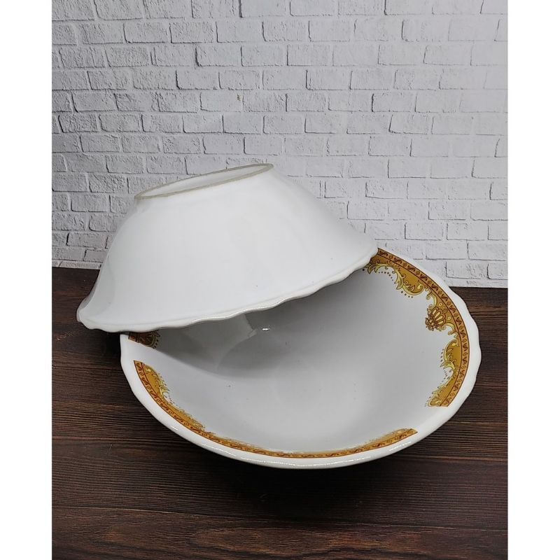 MANGKOK BELING BATIK 1 LUSIN MANGKOK MAKAN KERAMIK MANGKOK MAKAN BELING MAHKOTA