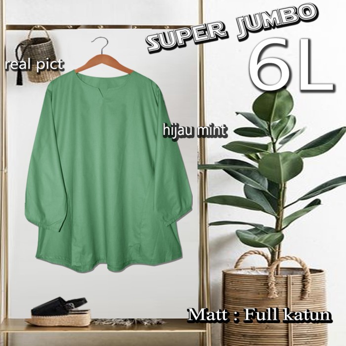 Baju Atasan Wanita / Blus Wanita / Tunik V / Jumbo 5L - Navy