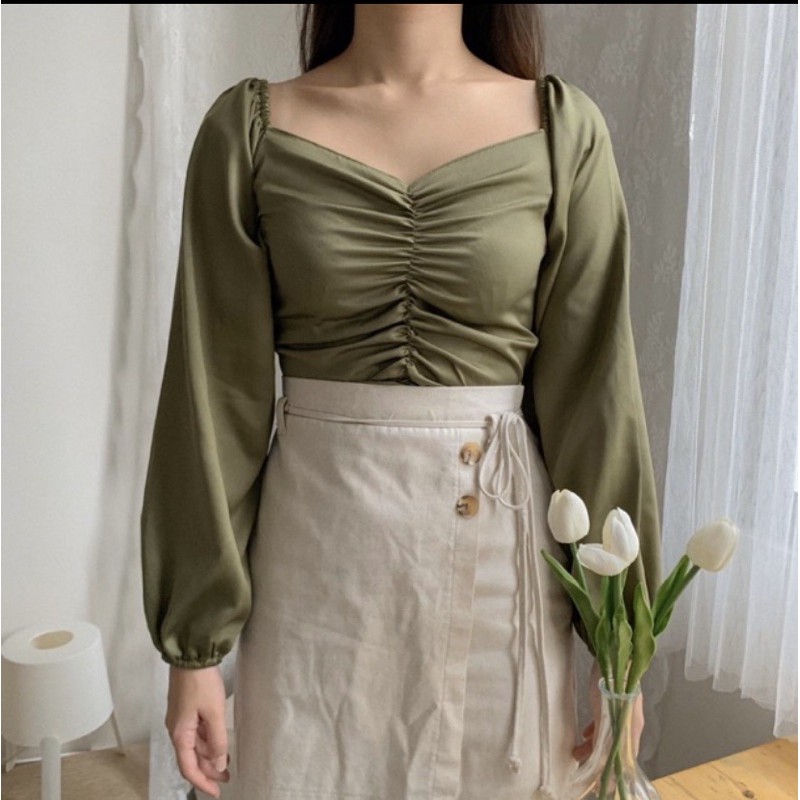 Caylin Top LILAC TOP SABRINA TOP SABRINA LILAC MURAH SABRINA SILKY PREMIUM SATIN SABRINA