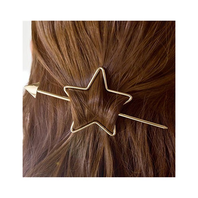 LRC Jepit Rambut Fashion Color Star Shape Decorated Hair Clip F05191