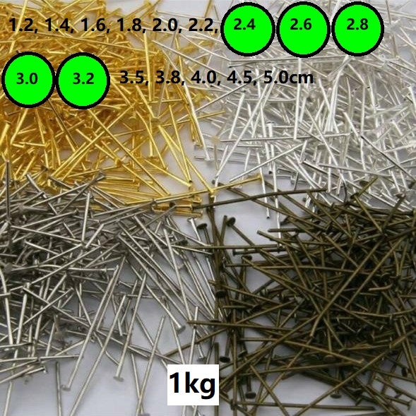 Paku T/Headpin Uk 2.4 - 3.2cm Harga/1Kg