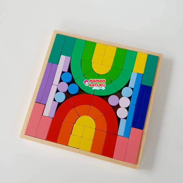 Hompimpaedutoys city block new 62pc  by agdia toys SNI . woodentoys