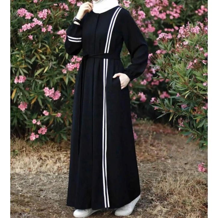 ABAYA DUBAI ABAYA POLOS ABAYA SIMPLE DRESS MUSLIM ABAYA ARAB ABAYA HITAM JETBLACK GAMIS TURKI