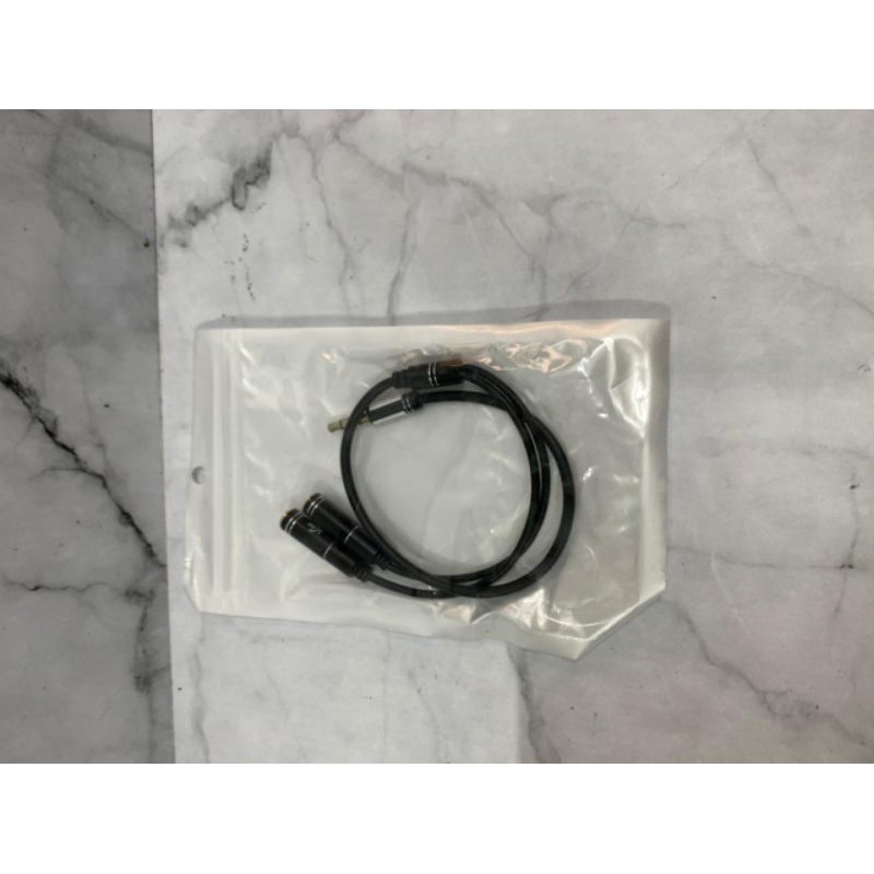 Kabel Audio To Mic + Earphone Metal / kabel jack to mic earphone / kabel audio to hf dan mic