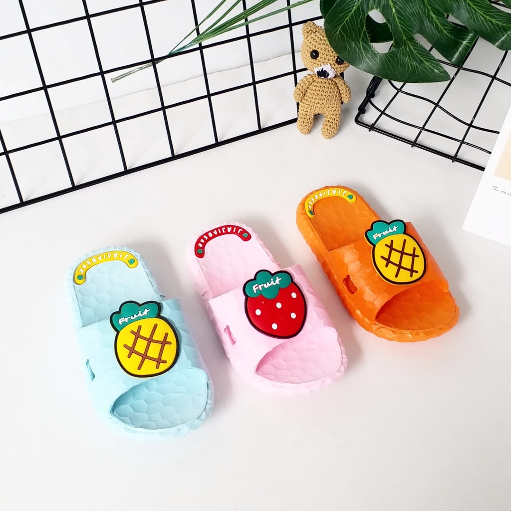 LittleAaron XENA FRUIT 036 Sandal Anak Selop Karet Import Berkualitas 2-8 Tahun Sport Termurah Sendal Bayi Anak Cewek Cowok