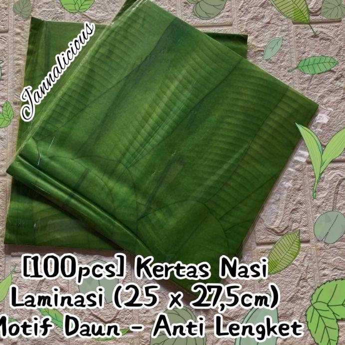 

☪ Kertas Nasi Laminasi Anti Lengket ~ Motif Daun Pisang Uk. 25x27,5cm ➲