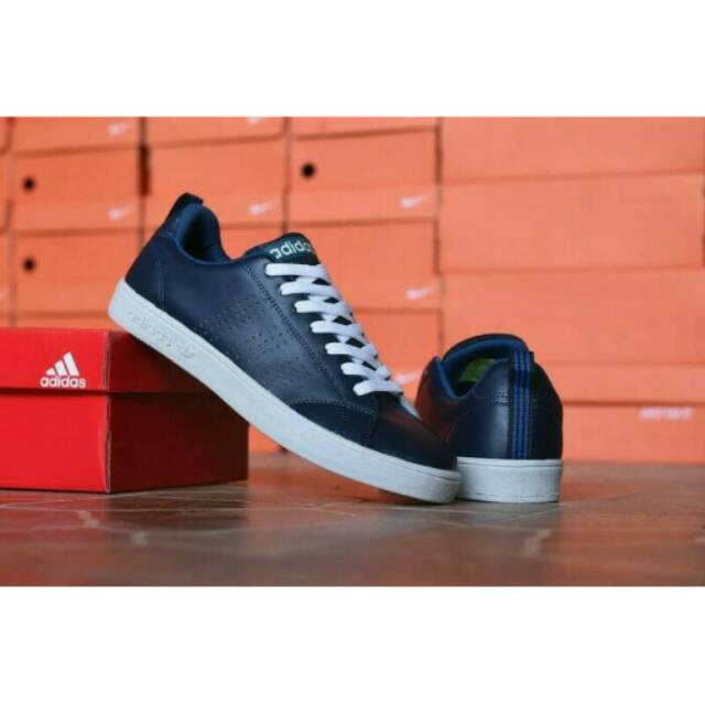 Sepatu Adidas Neo Advantage Grade Original Women Navy White Biru Dongker Sneakers Olahraga Cewek