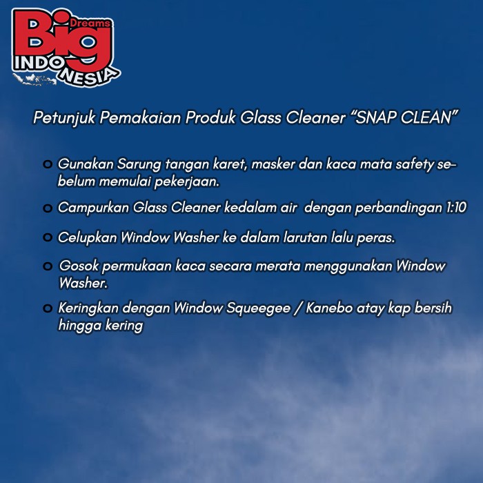 Pembersih Kaca Cairan Glass Cleaner Snap Clean 4 Liter