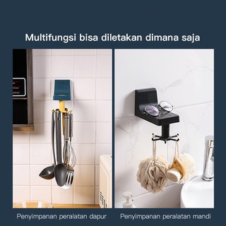 Peralatan Dapur Rak Kait Gantung Spatula Peralatan Dapur Perlengkapan Rumah Peralatan Memasak Universal 360 Derajat Rotasi Kait Dapur Organizer Penyimpanan Organizer Kamar Mandi Organizer 6 Cakar Gantung