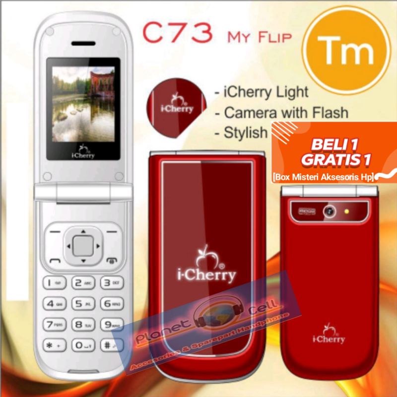 HP iCHERRY MYFLIP-MODEL LIPAT-DUAL SIM GSM-CAMERA-FM RADIO-GARANSI RESMI