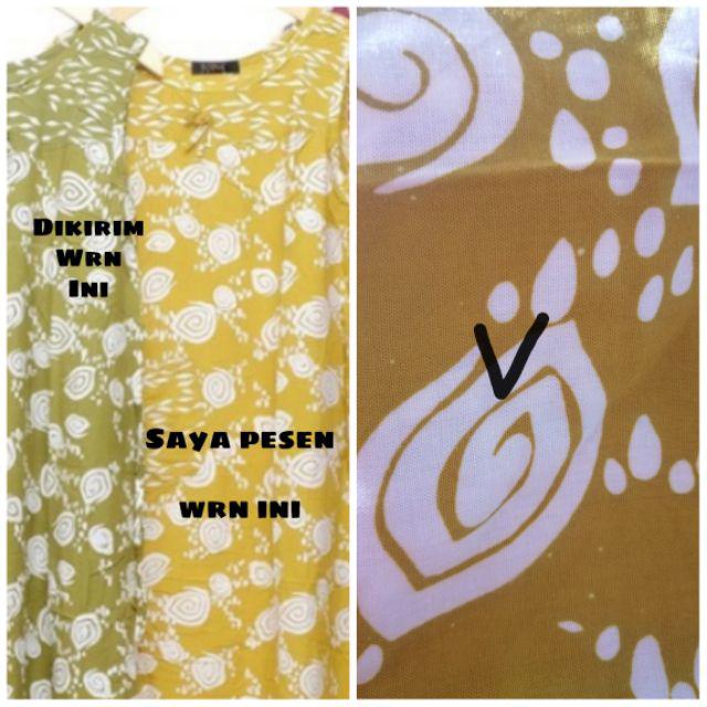 Risna Batik Gamis Lusia Resleting Busui Cap Rayon Santung Super Allsize