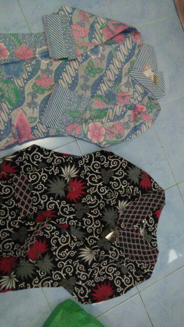 Atasan Batik Wanita Motif Kembang Langit Lengan Panjang