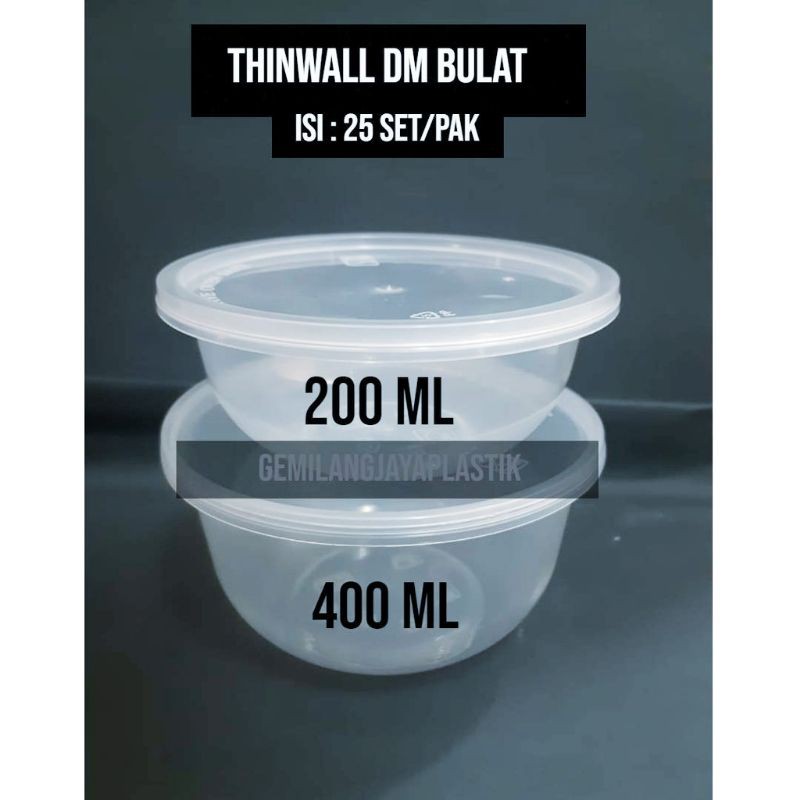 Thinwall DM / kotak makan 200ml / 400ml(RB / BULAT)