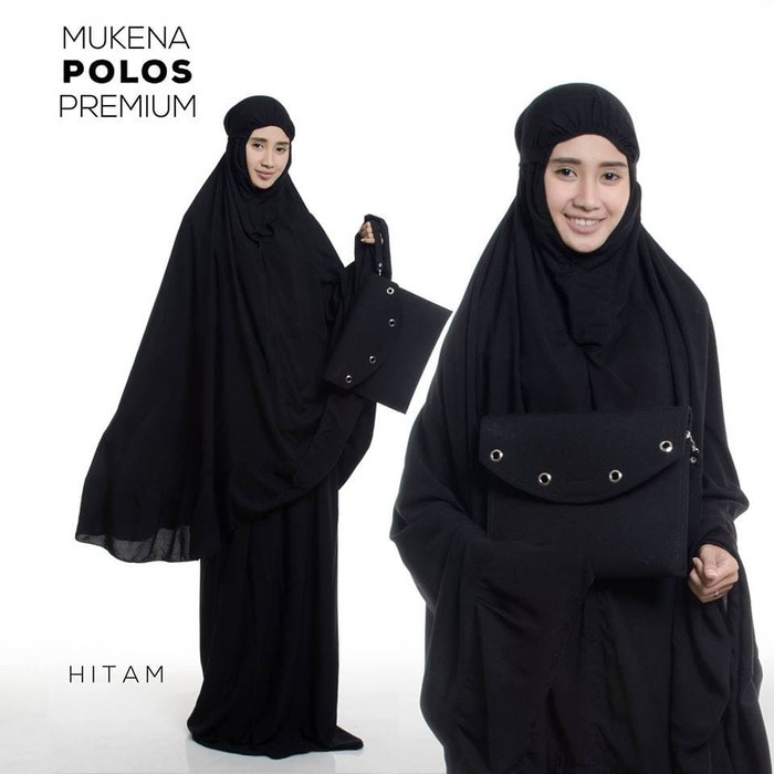 COXce MUKENA DEWASA PREMIUM POLOS HITAM