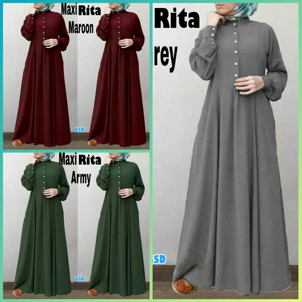 Maxi Rita/gamis maxi/gamis syari/dress elegan/dress maxi/terusan maxi wanita/terusan panjang wanita