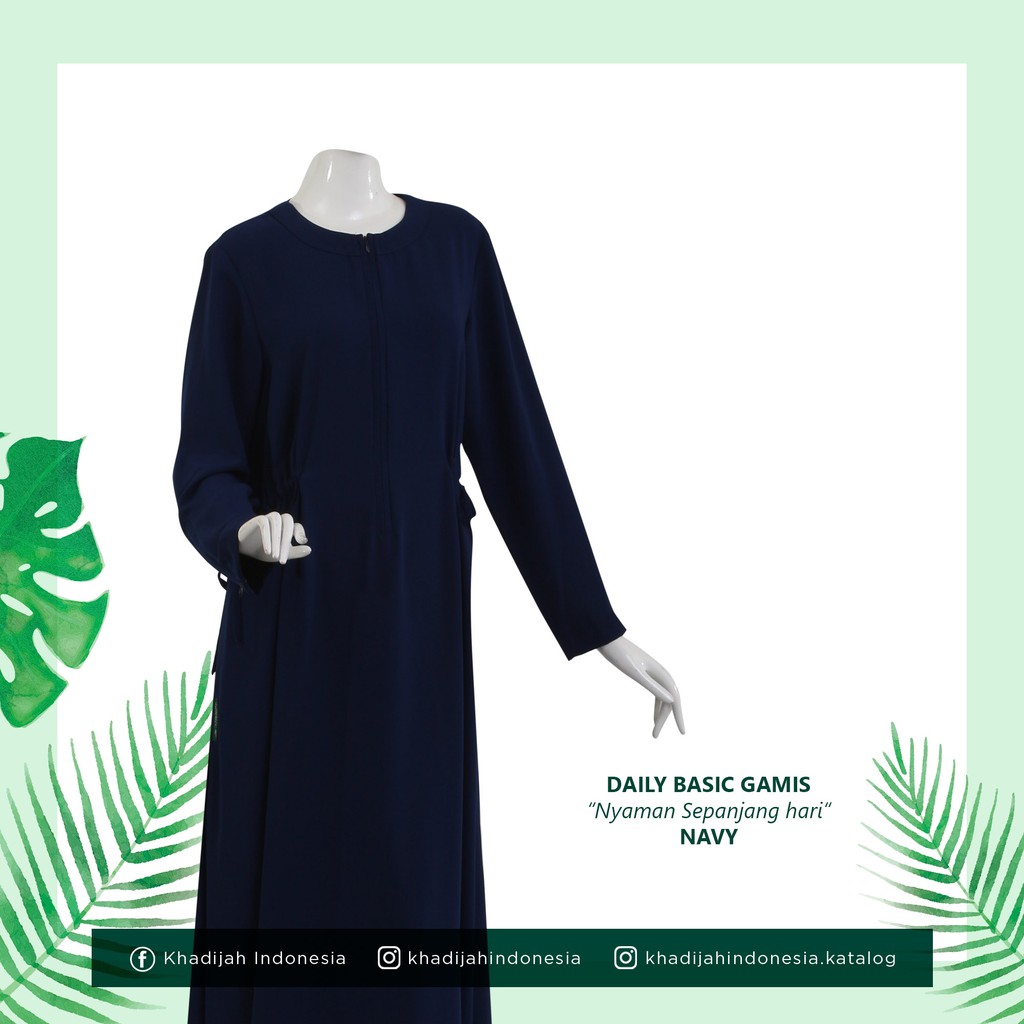 Daily Basic Gamis Aline Lebar Busui and Wudhu Friendly Khadijah Indonesia Bahan Beliya