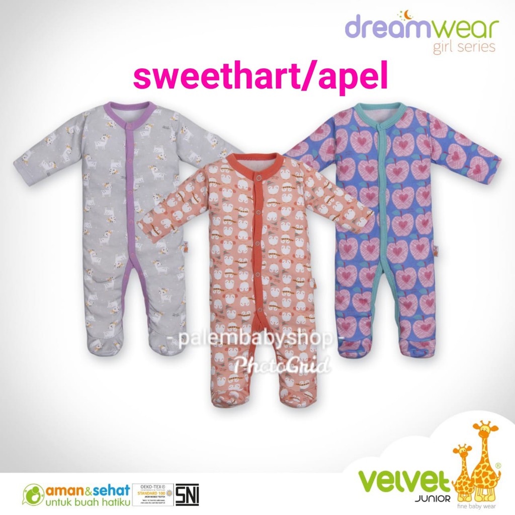 Velvet Dreamwear3 Pcs  Boy/Girl size NB,S.M.L/jumper/baju kodok tutup kaki&amp;buka kaki