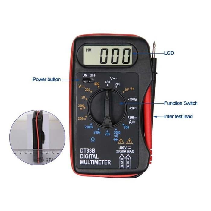 Pocket Size Digital Multimeter AC DC Voltage Tester DT83B Multitester