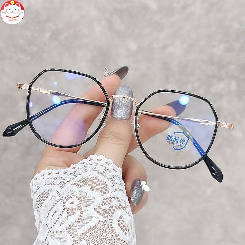 Kacamata Anti Blue Light Bingkai Logam Kacamata Lensa Rangka Transparan Retro Vintage Metal Frame Eyeglasses Kacamata Fashion